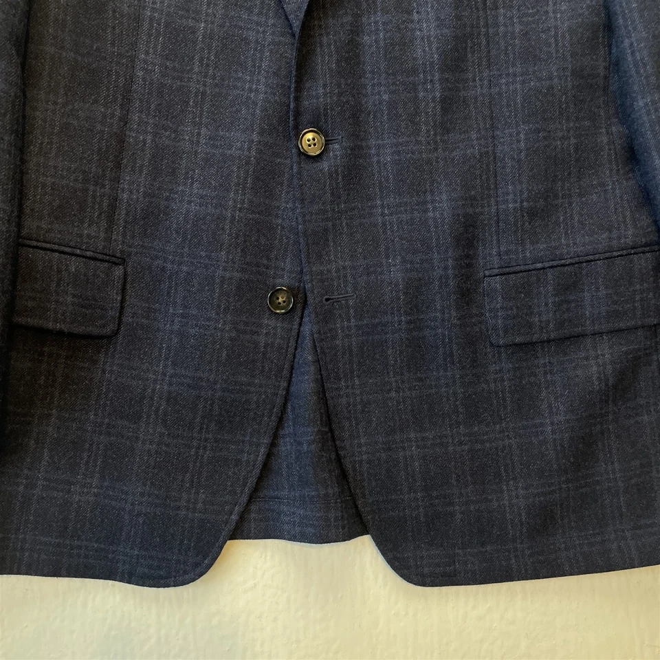 Daniel Cremieux Large Short Windowpane Flannel Wool Blazer Jacket Sport Coat - Image 3 of 4