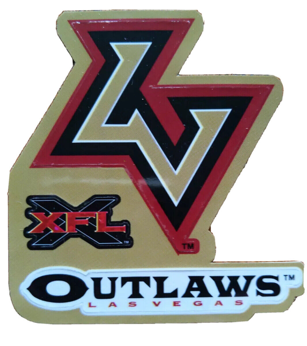 XFL Las Vegas Outlaws Football Logo Sticker 2001 Vintage Rare WWE WWF