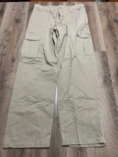 Wrangler Pants, Mens Size 34x32, Brown, Cargo, Straight Leg Relaxed Seat Thigh