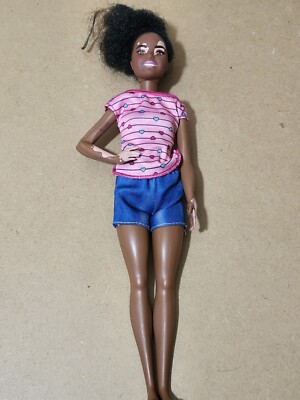 2016 Barbie Fashionista Doll African- American Vitiligo Skin ink damage C199B