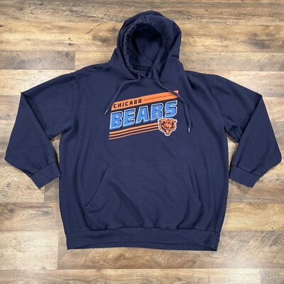 Chicago Bears Hoodie Mens 2XL Blue Hooded Pullover Sweatshirt NFL Football  XXL