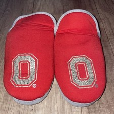 Ohio State Buckeyes Scarlet  Gray House Slippers. Women's Size 9-10