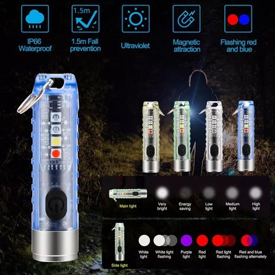 LED Keychain Flashlight Mini Pocket Light Torch For Outdoor Emergency M1B1