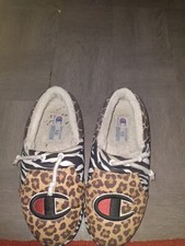 champion university slippers women's leopard size 8