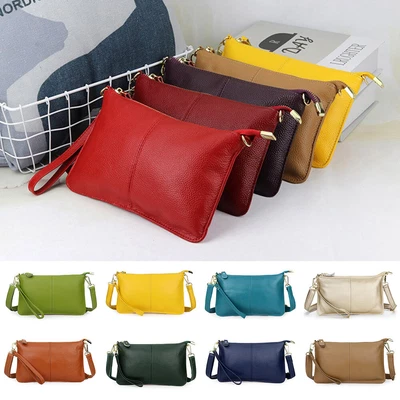Women Genuine Leather Clutch Messenger Handbag Crossbody Shoulder Bag Purse + - Image 1 of 4