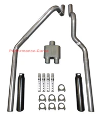00-03 Dodge Dakota 3.9 4.7 5.9 Mandrel Bent Dual Exhaust w/ One Chamber Muffler