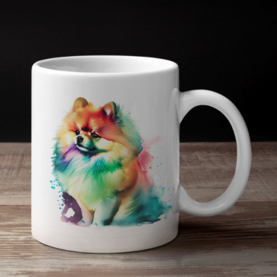 Kaffeetasse Pomerian Rainbow Style Tasse Kaffee Becher Dog Love Geschenk
