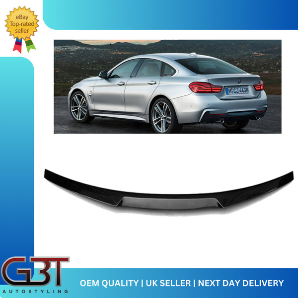 Per Bmw Serie 4 F36 M4 Style Spoiler Vera Fibra Di Carbonio 2014+ 4 Porte Gran Coupe'-image