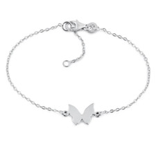 New Sterling Silver Simple Butterfly Bracelet