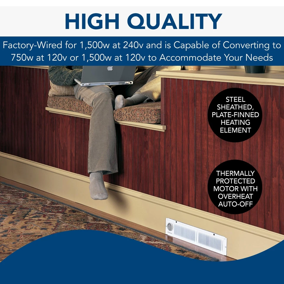 Broan-NuTone 112 Heater, Covers 150 sq. ft. at Factory Wired Voltage, White - Image 4 of 4