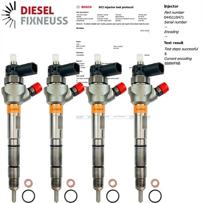 4x EINSPRITZDÜSE Audi Seat Skoda VW 2.0 TDI 04L130277AE 0445110471 Bosch - Bild 1 von 4