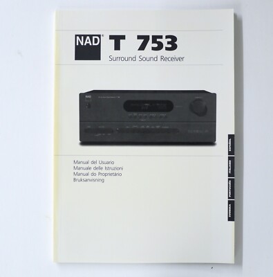Original NAD T 753 Surround Sound Receiver Owner's Manual / Bedienungsanleitung