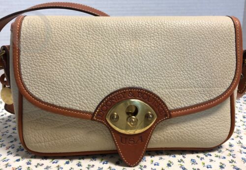 Vintage Dooney & Bourke~ *Bone/BT Trim*Cavalry Trooper*R70 Cross Body*19048i - Picture 2 of 12