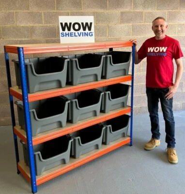 WOW SHELVING LIMITED Large Stacking Pick Bin Kits Racking Bins Tubs Shelving Storage Garage Workshop
