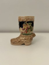 Vintage Ceramic Boot Jug Hand Painted Scene “Foreign” Mark Toby Boot Mug 13cm