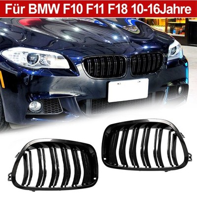 DOPPELSTEG KÜHLERGRILL SPORT NIEREN SCHWARZ GLÄNZEND passend für BMW 5er F10 F11