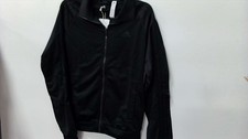 Adidas Jacket Mens Small Black Essentials 3 Stripes Tricot Track Top Full Zip