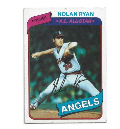 1980 Topps California Angels Nolan Ryan card EX