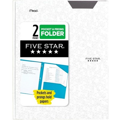 Five Star 2-Pocket Folder, Plastic Folder with 1 Count (Pack of 1), White