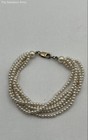 9k Yellow Gold Clasp Pearl Multi Strand Bracelet 9.78 Grams — photo 2