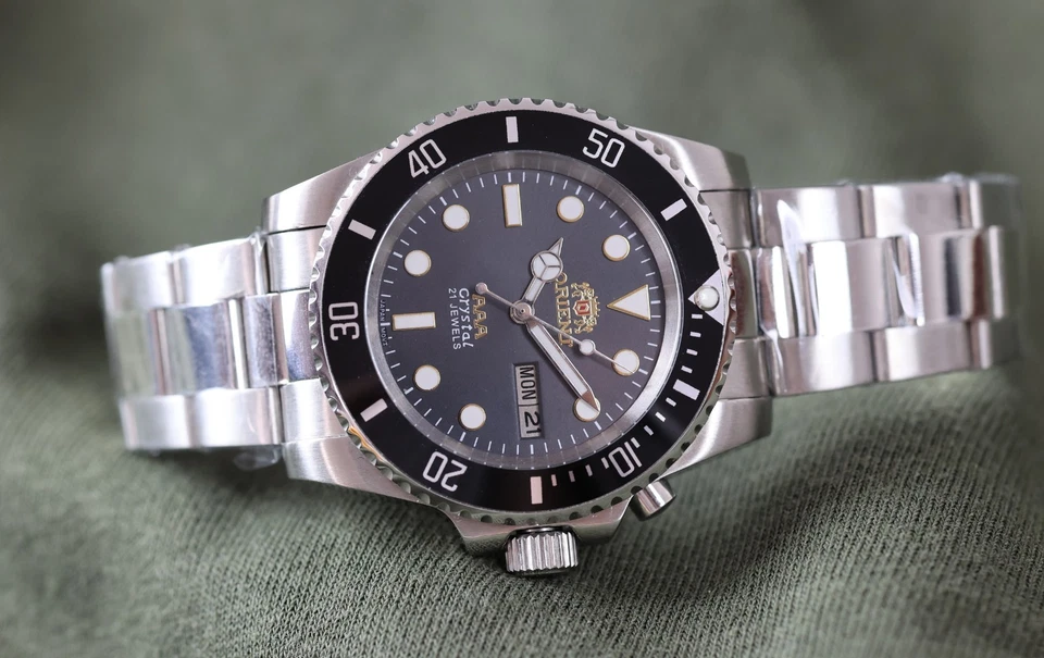 Japanese Watch Orient MAKO Automatic Men's Wristwatch Black Dial Serviced - Image 2 of 4