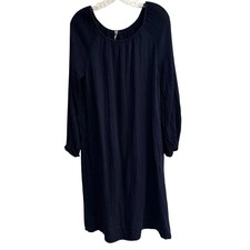 Raquel Allegra Dress Size 0 / Small Indigo Blue Pockets Art Cotton Long Sleeve