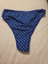 NEW Vintage Cotton Hicut USA Blue Star Thong Size Junior Small 8-10