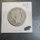 1906 Barber Half Dollar Denver Mint Silver Circulated  #487