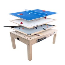 Multi Games Dining Table 7ft 7-in-1 Full Size Pool Table Tennis Air Hockey Chess