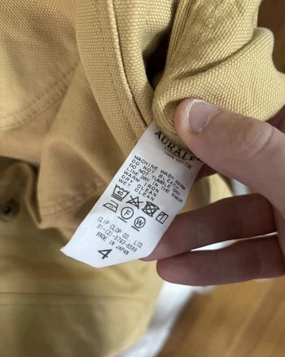 Auralee Cotton Canvas Chore Jacket Made in Japan (Yellow) image 6