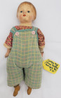 Antique 13" Composition Character Boy Doll Straw Stuffed Kaplan Tag As Is TLC — photo 1
