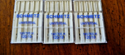 3pkg/5 Size #120/19 Heavy Duty Schmetz UNIV. Sew Mach Needles+ needle booklet