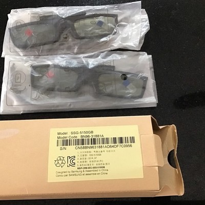SAMSUNG 3 D GLASSES 2 PAIR SSG 515OGB BLACK NEVER USED SMART TV