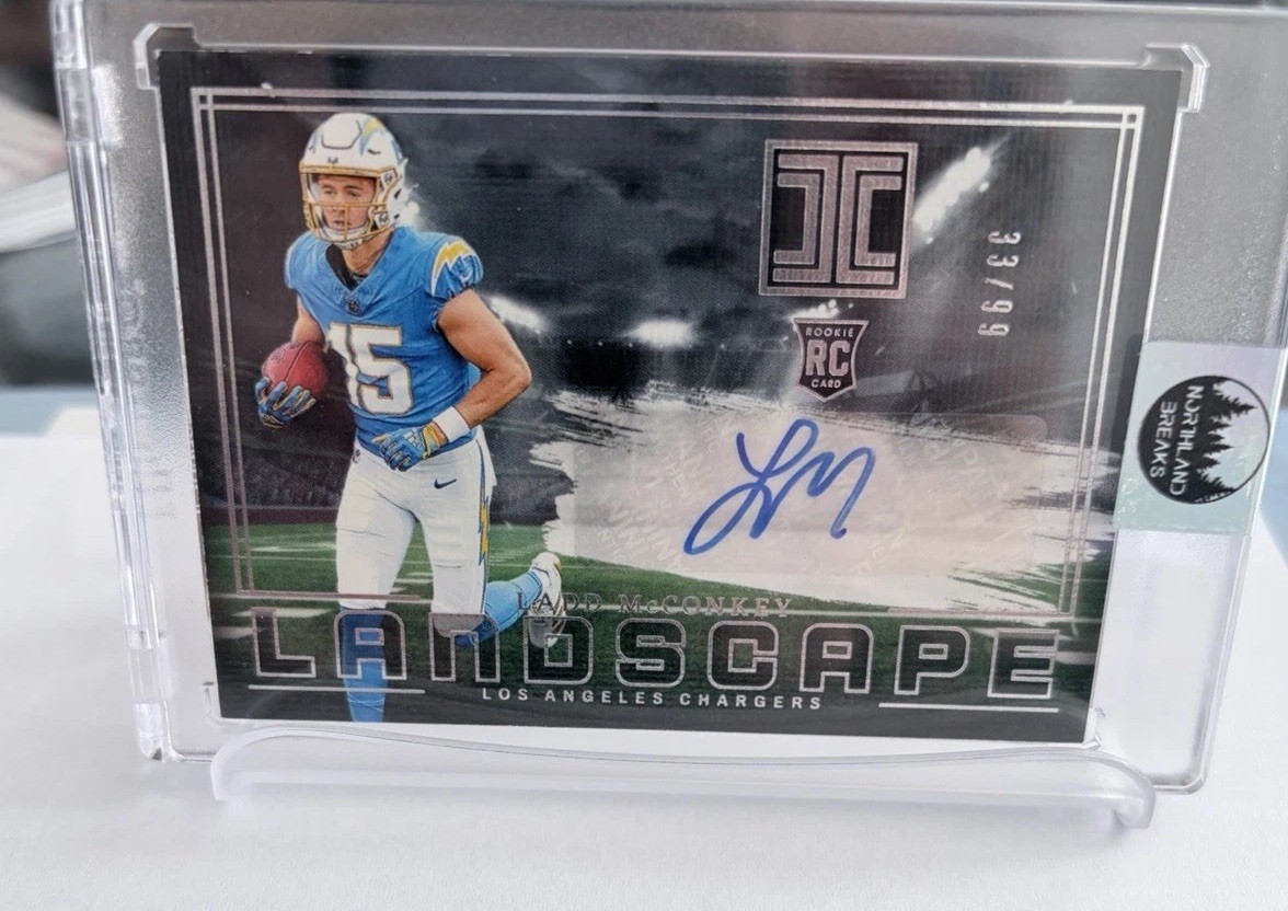 2024 Panini Impeccable Rookie Landscape Ladd McConkey #RLA-LMY /99 (AU, RC)