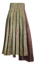 CHRISTIAN DIOR 2022 Runway Multicolor Jacquard Pleated Asymmetric Midi Skirt 36