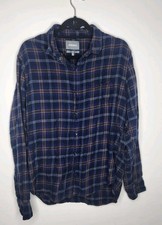 Bonobos Shirt Mens Blue Plaid Flannel Tailored Slim Fit Button Up Size XL
