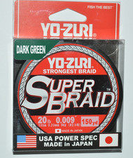 yo zuri super braid pe line superbraid 20lb 150yds dark green made in Japan