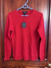 NEW with Tags Charter Club 100 Cashmere Red Crewneck Pullover Sweater Women s S