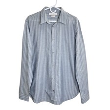 Marc Jacobs Slim Fit Men’s Dress Shirt Grey Stripe Size Large EU 52 Long Sleeve