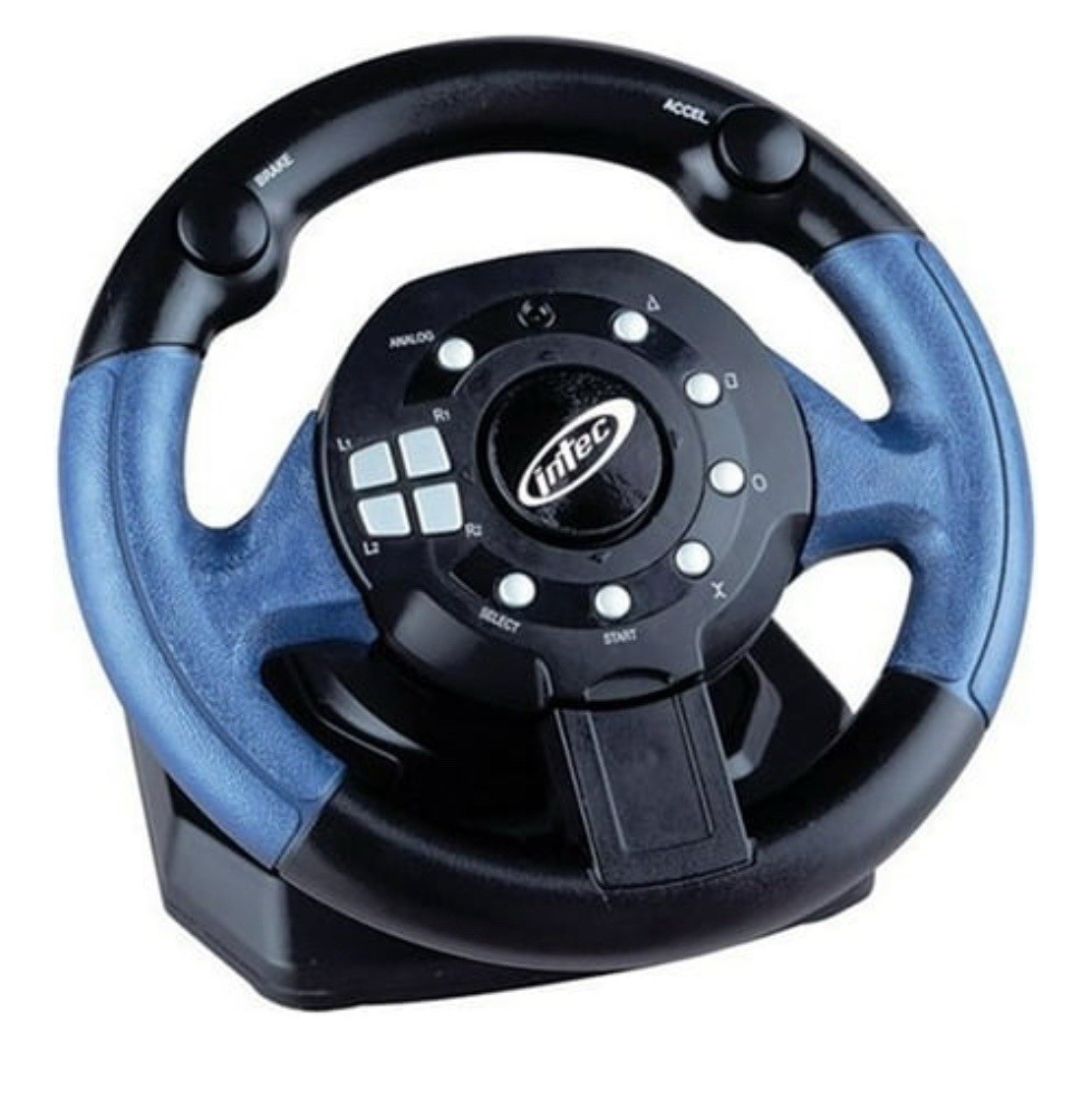 Intec Playstation 2 Pro Mini 2 Racing Steering Wheel For PS2 PS1