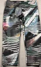 Reebok Active Athletic Running/Workout Pants Women Medium Multi-Color Abstract