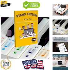 Color Piano and Keyboard Stickers and Complete Color Note Piano Music Lesson ...