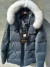 Moose Knuckles 3Q  Jacket Men's LARGE Granite FOX FUR 2023-2024 NEW AUTHENTIC 