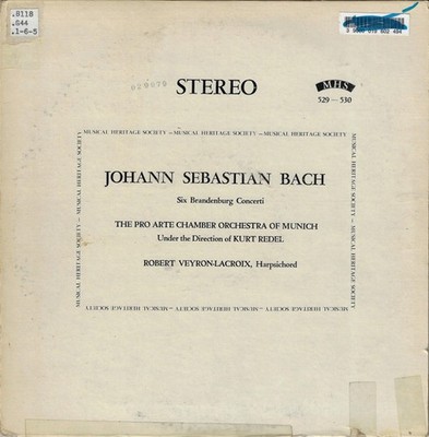 Johann Sebastian Bach, Orchestre Pro Arte De Munich Under The Direction Of Kurt