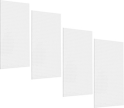4-Pack HDW-4 White High Density Fiberboard Pegboards 24''x48''x1/4
