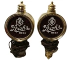 Vintage Strohs Beer Lighted Wall Sconce Sign Light Lot Of 2 Man Cave 10"