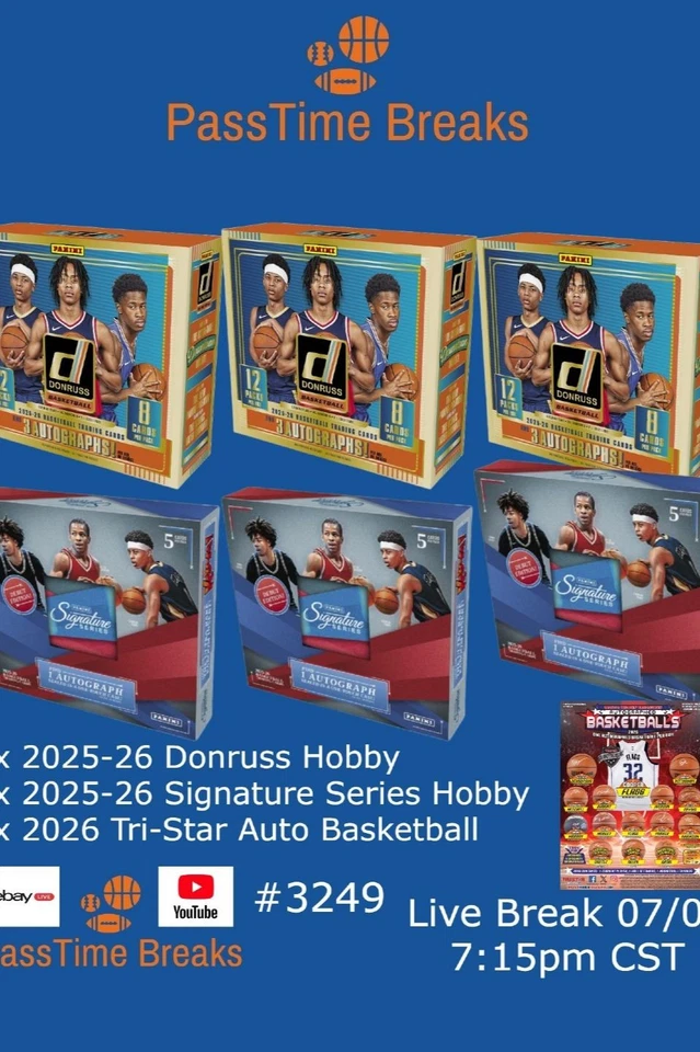 2025-26 DONRUSS SIGNATURE SERIES BASKETBALL 6x Hobby Box Mix PYT BREAK 3249