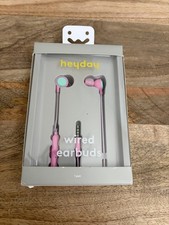 NEW Heyday Wired Earbuds Candy Pink In-Ear Built-In Microphone Ear Buds