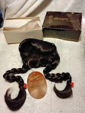Vintage Monique Collection Doll Wig "Kathy" Size 14"-15" Dark Brown Braids NIB