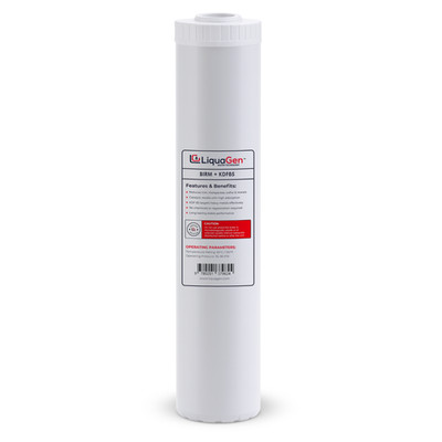 LiquaGen 4.5'' x 20'' BIRM + KDF- 85 Filter Cartridge   Iron, Manganese & Sulfur